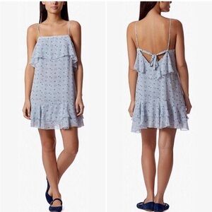 Avec les filles blue constellation slip dress ruffle size M y2k boho fairy
